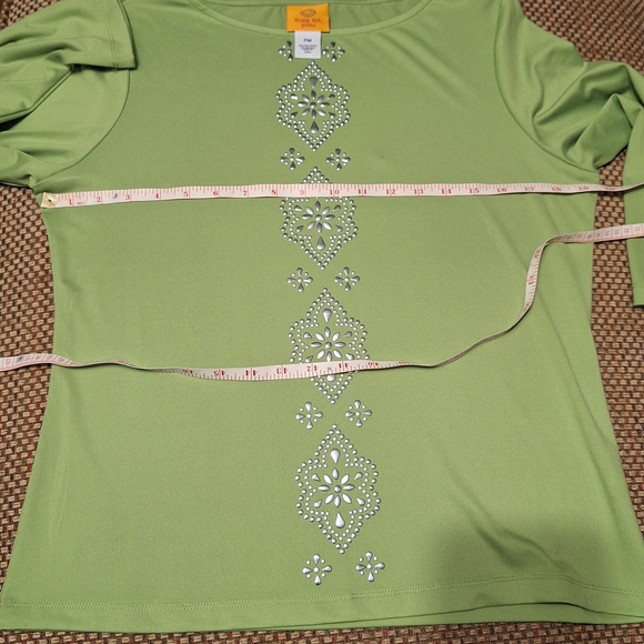 2 Ruby Rd. 3/4 Length Sleeve Tops With Embellishments - Picture 4 of 15